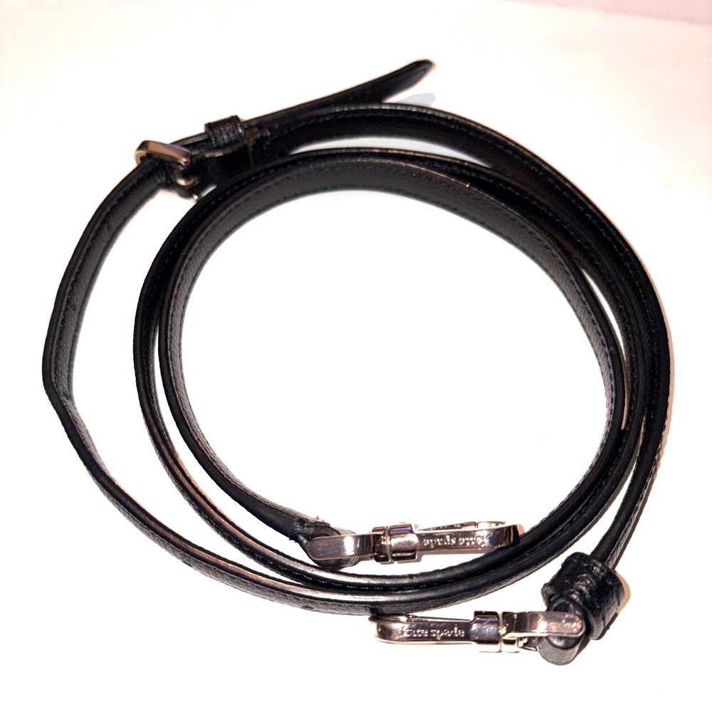 Kate Spade Replacement Crossbody Strap Black Leather Silver Hardware 50.5"